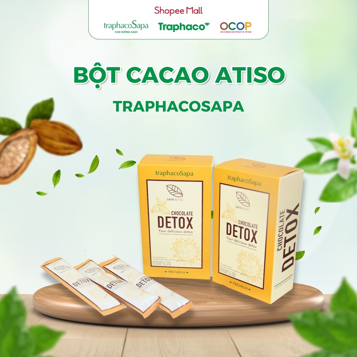 Bột Cacao Actiso TRAPHACOSAPA Chocolate Detox